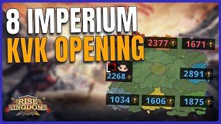 8 Imperium KvK Opening! (1960/2377/1671 vs 2268/1034/1606/1875/2891) in Rise of Kingdoms