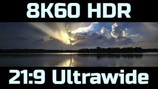 21:9 Ultrawide real-time sunset with ambient music. 8K60 HDR.