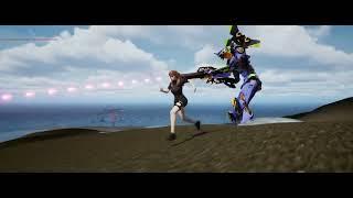 Best Evangelion Game Demo on an island landscape with advanced materials and shaders done with UE5.1