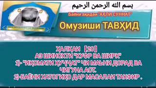 Ҳалқаи 【20】Аз шинохти "Куфр ва Ширк"