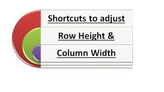 Shortcuts to adjust Row Height & Column width