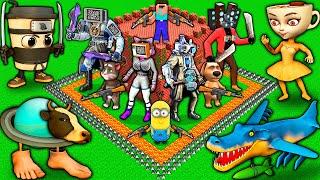 SURVIVAL in BASE of TV TITAN and TV WOMAN vs BALLERINA CAPPUCCINA vs BRAINROT in MINECRAFT animation