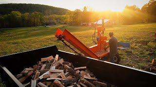 Oddly Satisfying Firewood Cutting & Splitting