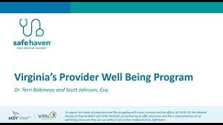 COVID-19: SafeHaven Physician Well Being Program