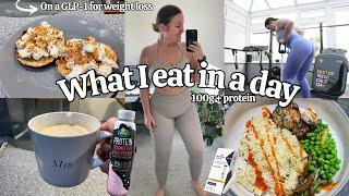 WHAT I EAT IN A DAY On a GLP-1 for weight loss | 1400 calories + 100g protein