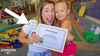 SWIM SCHOOL GRADUATION!  Giant Swimming Pool!