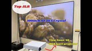 Review: ViewSonic 4k projector BK8 with 100inch XY PET Crystal (Email:sibyl@xy-screen.com)