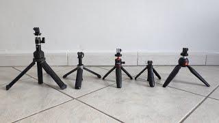 Mini tripods for action cameras, phones, and small cameras - GoPro, PGYTECH, Ulanzi, Manfrotto