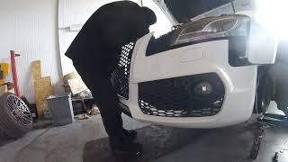 How to remove the engine from the box Audi A5 2 7- 3.0 TDI