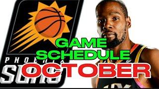 Phoenix Suns Team Schedule this October | 2024-2025 NBA Season