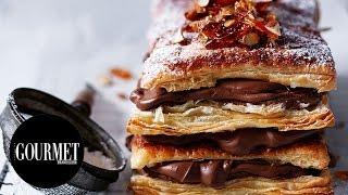 Chocolate and almond millefeuille | Gourmet Traveller