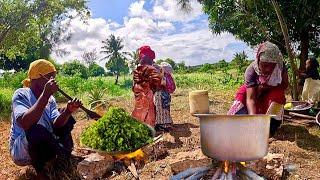 African Village Young Man of Four Hardworking Wife's||#cooking Fresh Organic Meal (full Documentary)