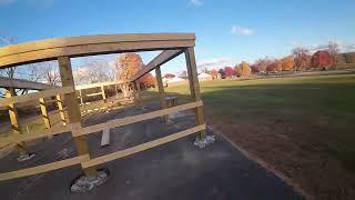 Drone Avata flies at the play ground