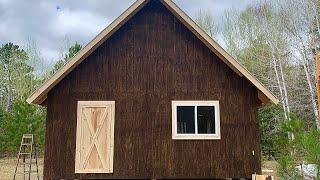 Simple Mortgage Free Cabin Build Pt 5: Windows, Door, Staining, Trim, Facia