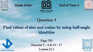 Solving double and half angle identities | Q4 P1 | 11A | EoT2 |