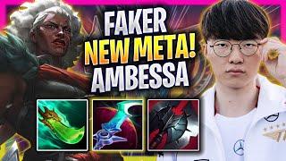 FAKER CRAZY NEW META AMBESSA MID! - T1 Faker Plays Ambessa MID vs Renekton! | Season 2024