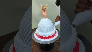 red white combination Doll Cake Design #shorts #ytshorts