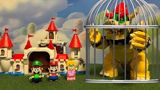 Can Bowser break out and defeat LEGO Mario, Luigi and Peach? LEGO vs Gameplay