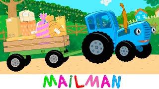 MailMan Song - Blue Tractor - Kids Songs & Cartoons with Cars