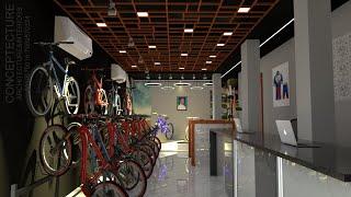 @Conceptecture Cycle Store Interior Design. Architect Vijay -  90599 79016