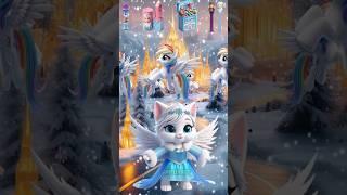 Cute angel Cat singing Frozen Let It Go with Pony 