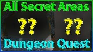 All Secret Areas in Dungeon Quest | Big Emerald Door/Gate, Jail Cave, Tiny Boat, & More | 2019 July