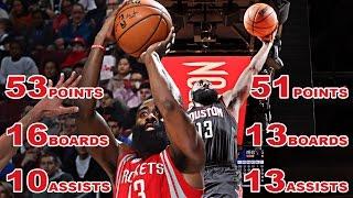 James Harden 1st In NBA History With Two 50 Point Triple Doubles!