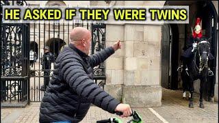 MAN CONFRONTS THE GUARD IF THEY WERE TWINS, THEN HE  TELLS TO EVERYONE (  “YEAH TWINS!!” )