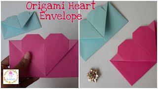 Origami Heart Envelope | Origami Envelope #3 | Easy Origami for Beginners | Aureliarts