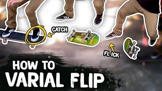 How to Varial Kickflip - Skateboard Tricks Tutorial (Slow Motion)