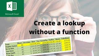 How to create a lookup without a function in Microsoft Excel