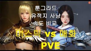 Black Desert [BDO] 검은사막 /툰그라드 유적지 각미 vs 각매 툰유 한 바퀴 사냥 속도 비교 Mystic awakening VS Maehwa awakening