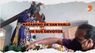 Nazareno de San Pablo recibe las orquídeas de sus devotos