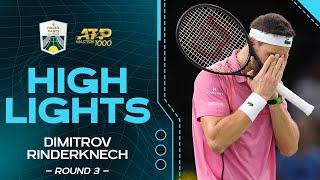 Dimitrov v. Rinderknech Round 3 Highlights | Rolex Paris Masters 2024