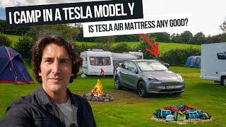 I CAMP in a TESLA Model Y (Review of Tesla Air Mattress)