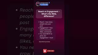 Reach vs Engagement – Don’t Confuse Them | Social Media Marketing Tips
