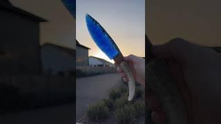 Blue Glass Knife #knifemaking