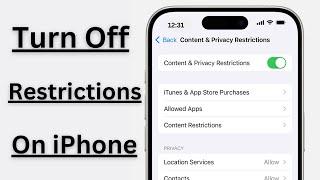 How to Turn Off Restrictions on iPhone / 2024 / iOS 17