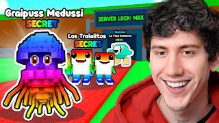 using INFINITE LUCK to steal OP SECRETS in Roblox steal a brain rot...