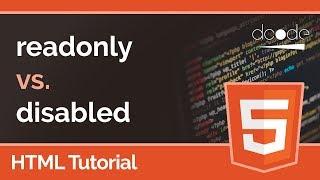 Difference between "readonly" and "disabled" - HTML Tutorial