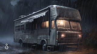 Sleeping In A Retro RV Caught In A Rain & ThunderstormBlack Screen | 12 Hours | Sleep In Series