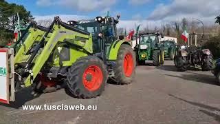 Agricoltori in protesta, il raduno a Vetralla e il passaggio a Capranica