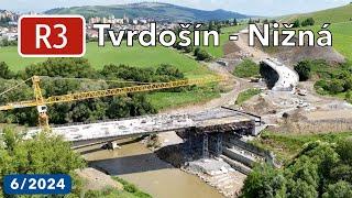 Výstavba rychlostní silnice R3 Tvrdošín - Nižná (červen 2024)