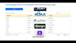 Python Django How To Use DataTables with Insert Data Jquery Ajax