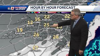 WATCH: Frigid Tuesday, tracking Southern storm for potential Triad impact