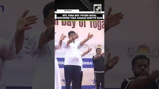 Union Minister Piyush Goyal performed yoga asanas on 10th International Yoga Day despite the rain