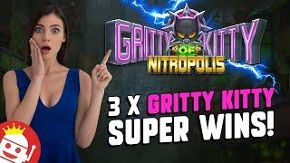  3 HUGE NON BONUS BUY GRITTY KITTY MEGA WINS!