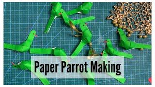 Paper Parrot Making || DIY project - Parrot making || traditional backdrop ideas || MaddyAjuu