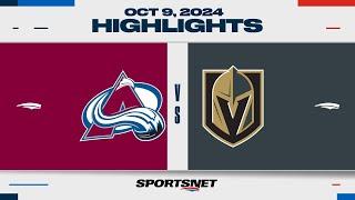 NHL Highlights | Avalanche vs. Golden Knights - October 9, 2024