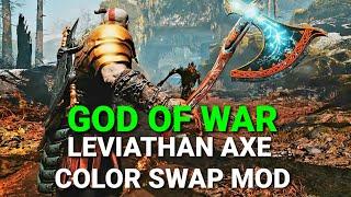 LEVIATHAN AXE COLORS MOD Test with Younger Kratos inc DL Links | God of War PC